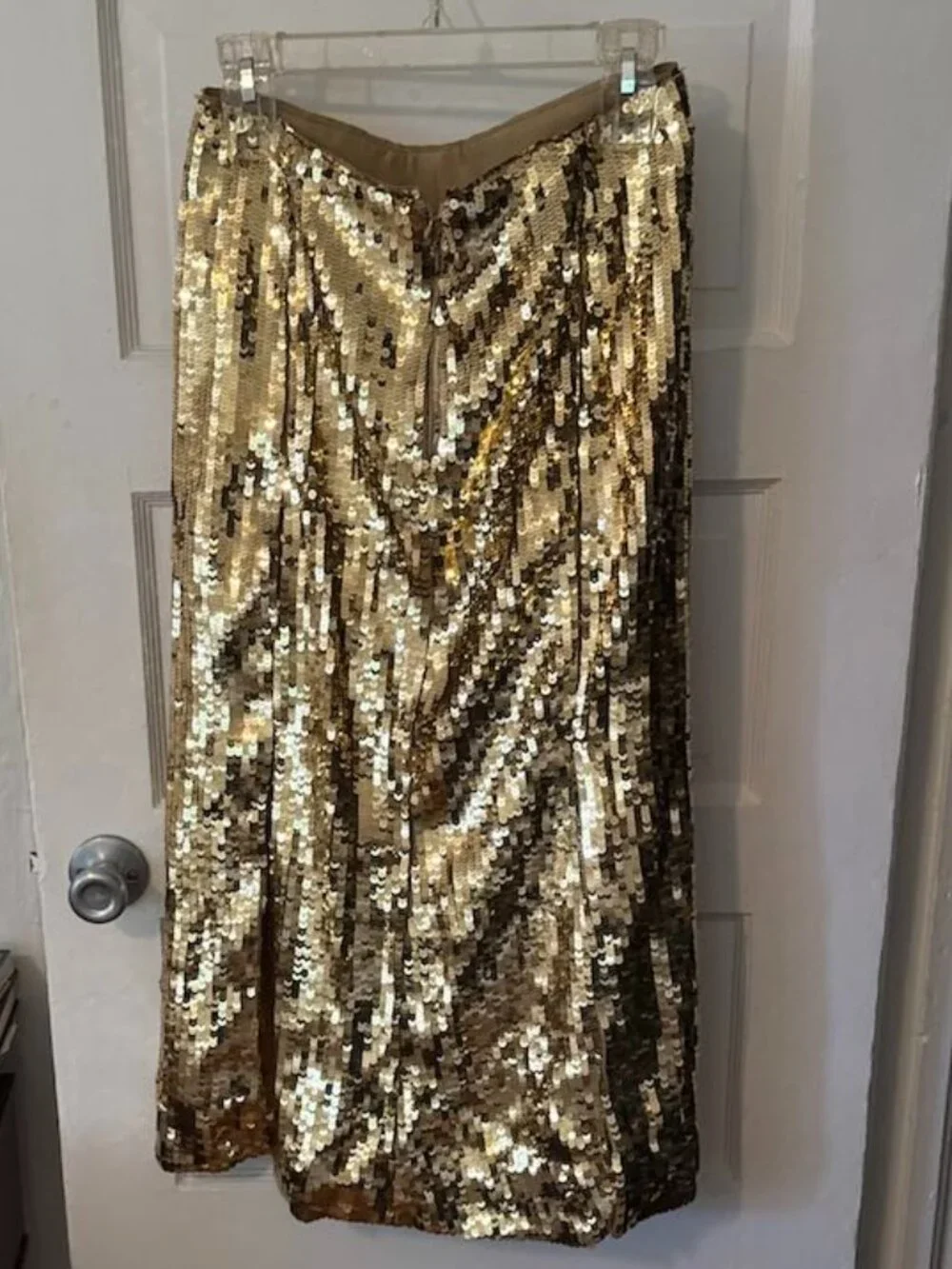 NWT J.Crew Collection Gold Sequin Slip Skirt - Size 4